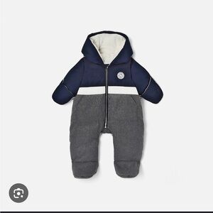 Jacadi Navy and Charcoal Kids Puffer Snowsuit
